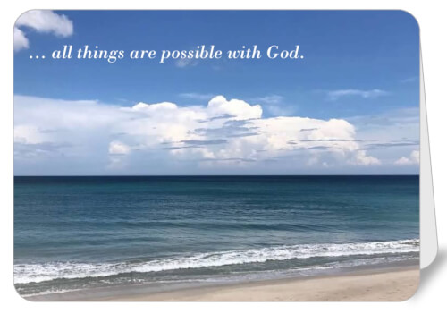 Health Food Emporium Encouragement Card All Things are Possible 5x7 Folded Card